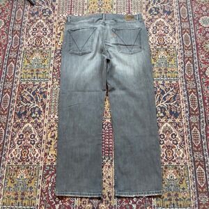 VTG 00s Volcom Black Bart Jeans W40 L30 Button Fly Gray Straight Leg Baggy Faded